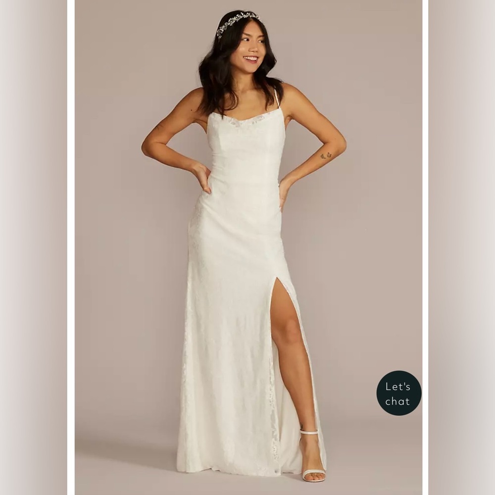 David's Bridal White Midi Dress